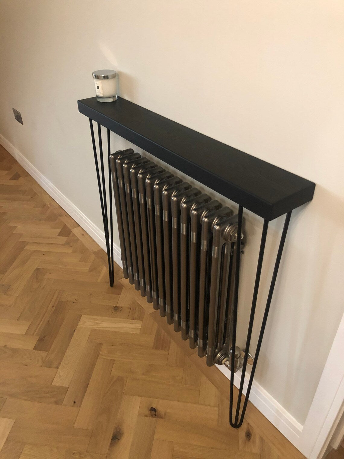 Hairpin leg radiator shop table